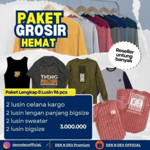 PAKET GROSIR HEMAT DENNDEV - Pakaian Pria Dewasa - Baju Atasan-Celana Kargo Laki-Laki